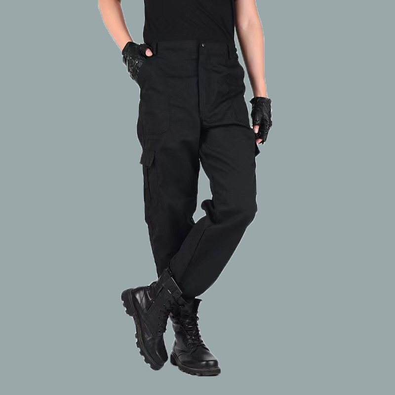 Pantalones de trabajo de algodón pantalones de overoles multibolsillos resistentes al desgaste de los hombres pantalones de protección laboral extra grandes pantalones casuales sueltos rectos