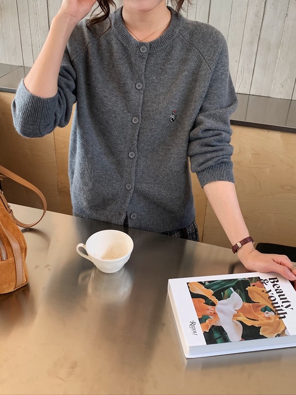秋日多巴胺韩妹穿搭彩色系圆领针织开衫新款小个子毛衣外套女ZDJ7|undefined