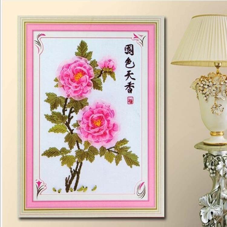 Bordado a mano DIY cinta bordado colgante pintura principiante bordado punto de cruz sala de estar pintura decorativa Lu bordado niños pequeña pintura colgante