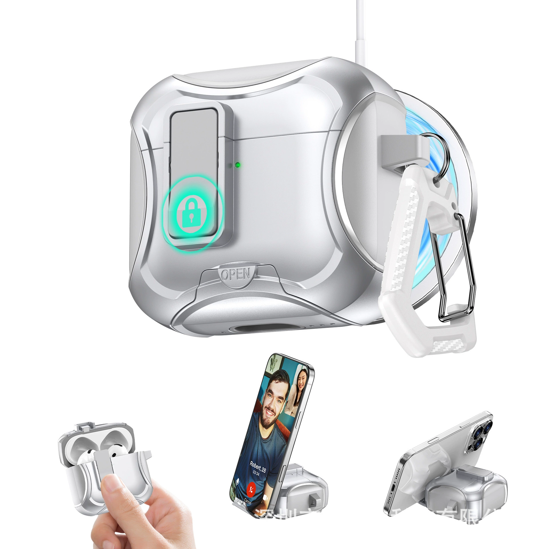 Новый защитный чехол для AirPods Pro 3 подходит для наушников Apple Pro третьего поколения, защитный чехол-подставка с выдвижной крышкой для наушников.