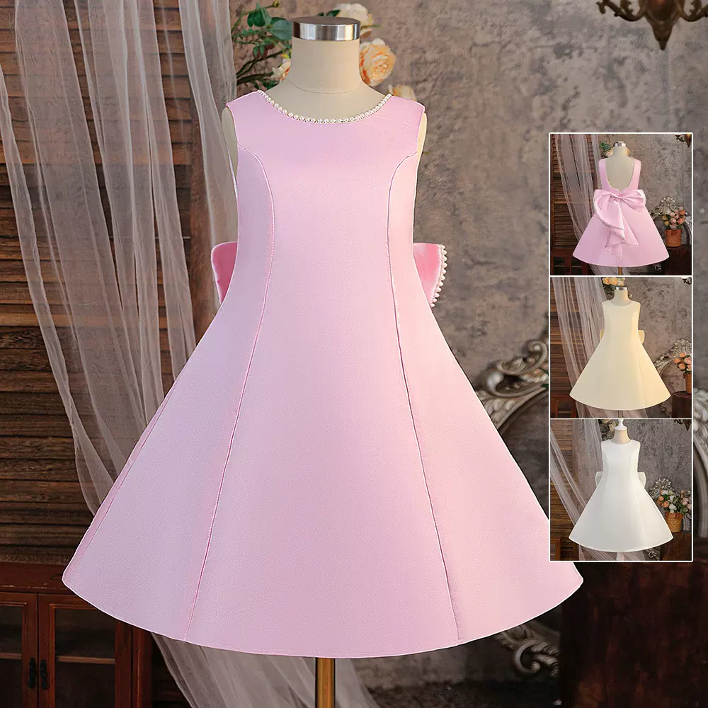 跨境儿童礼服温柔公主裙a字 无袖收腰连衣裙小女孩生日法式晚礼服