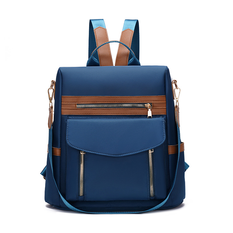 Amazon nueva mochila antirrobo de tela Oxford casual, moda femenina, color de contraste, mochila de viaje multifuncional al aire libre