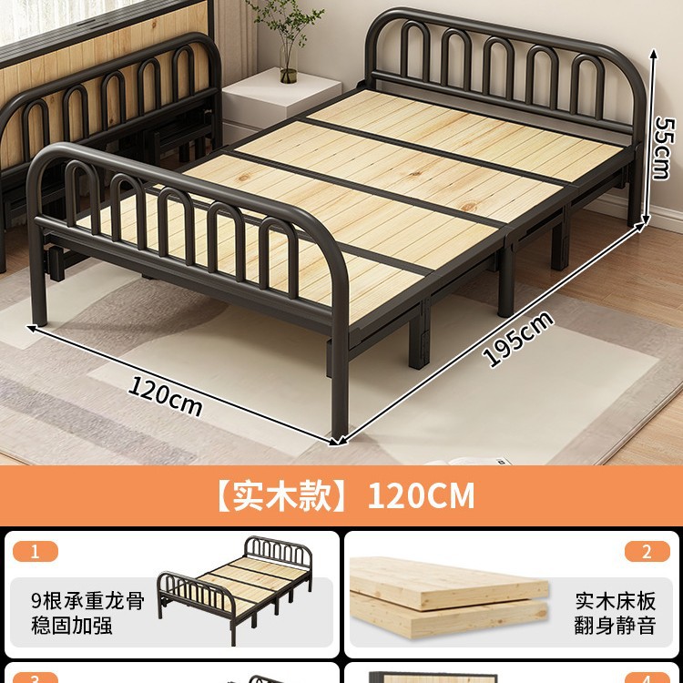 Cama de tiras de madera de tubo redondo 120cm