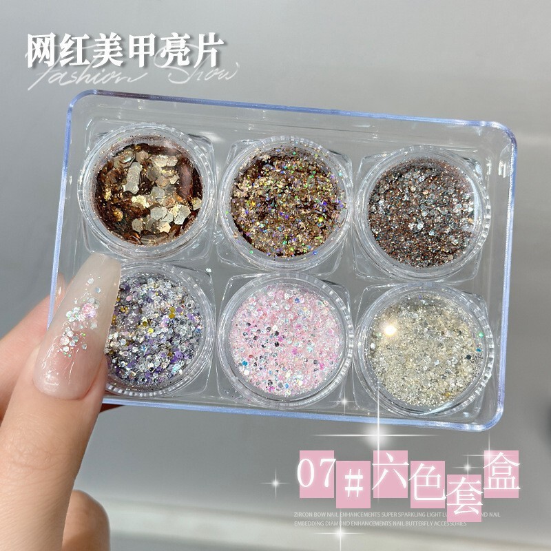 Trendy Hot-Selling Bling Sequins 2025 New Summer Nail Art Dazzling Mixed Glitter Nail Decorations
