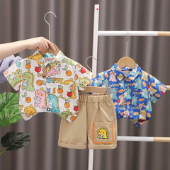 2024童裝夏款男童短袖t恤韓版恐龍日系童裝夏季新品