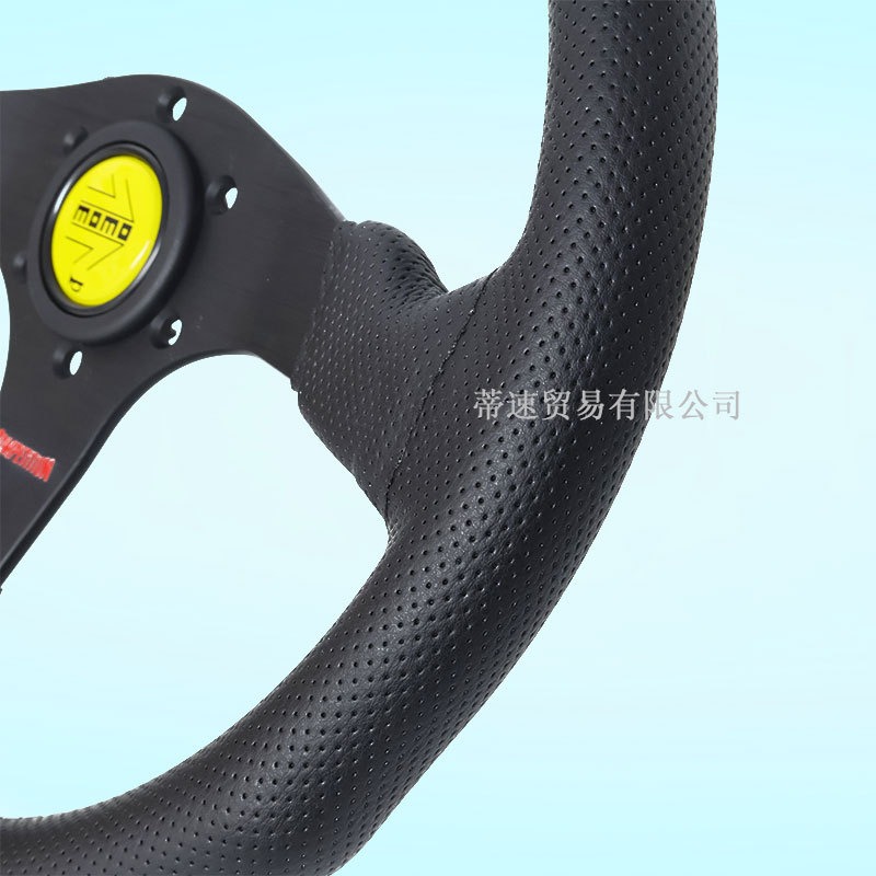Factory Direct Sale Modified Momo Steering Wheel 14inch Embroidered Steering Wheel Competition Perforated Leather 350mm