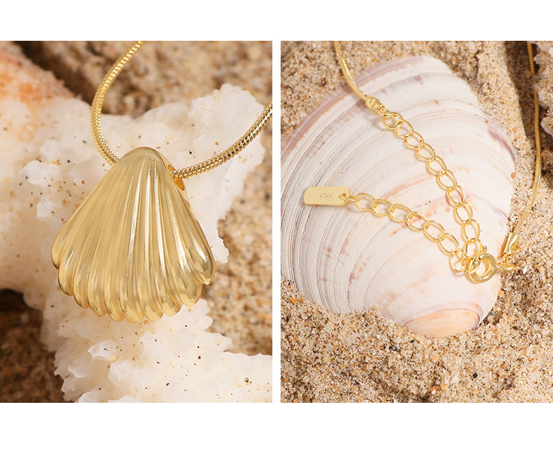 1 Piece Fashion Shell Sterling Silver Plating Pendant Necklace display picture 4