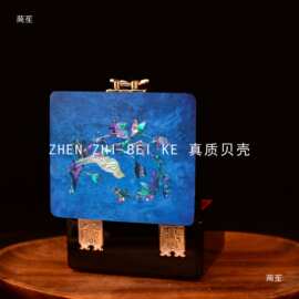 漆器复古螺钿首饰盒结婚礼物木质耳饰品项链收纳盒装手工大漆其他