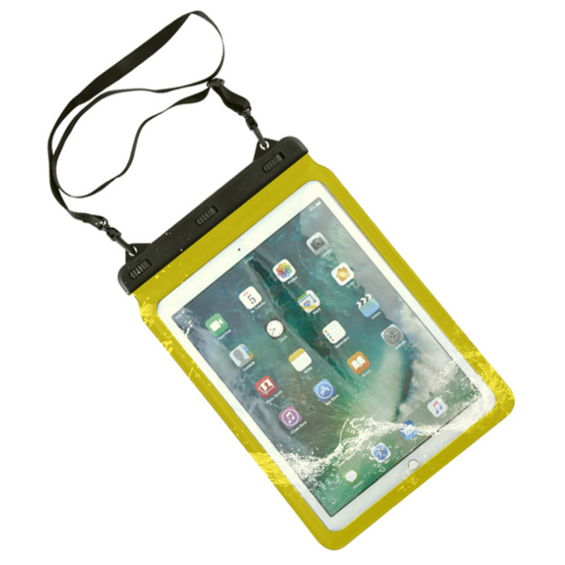 PVC single shoulder 12.9 inch screen iPad waterproof bag touch screen game outdoor swimming rafting flat storage bag