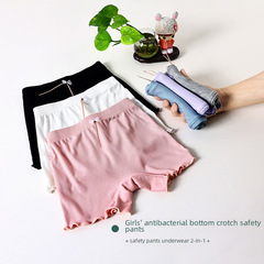 Summer girl safety pants, anti-mistake, antibacterial, ice silk modal children's underwear shorts, baby three-quarter pants