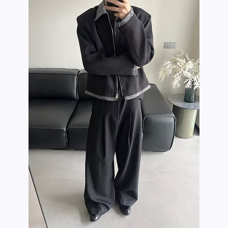 Trendy Simple Japanese Popular American Style Street Style Short Wide Jacket Shell Buckle Jacket Men's Trendy Ins New Style