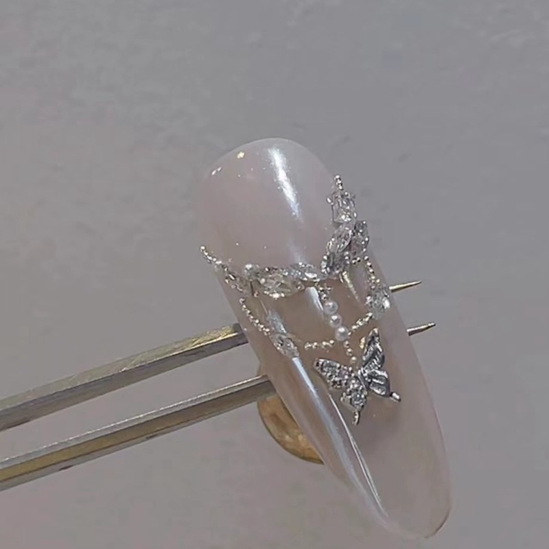 迷你銀色蝴蝶網紅美甲蝴蝶飾品ins風合金小號金銀蝴蝶指甲裝飾品