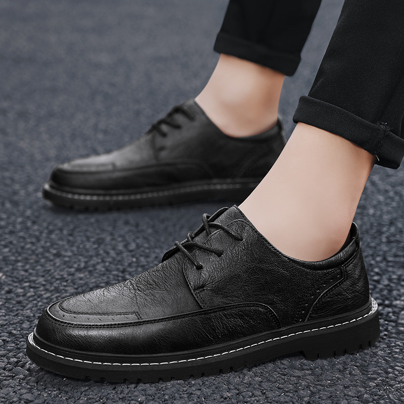 男鞋英伦风商务正装休闲小皮鞋潮鞋2022新款春季运动潮流新郎结婚|ru