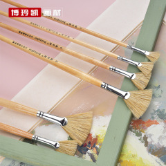 原色の豚のたてがみの扇形の油絵の筆の6本のセットのメーカーは水のチョークの筆の水彩画の筆のブラシの卸売りを供給します。