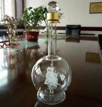 玻璃工艺酒瓶一帆风顺高硼硅玻璃酒瓶纯手工酒瓶虫草泡酒瓶