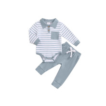 速卖通热卖款男童春夏秋polo领爬行服套装B240528