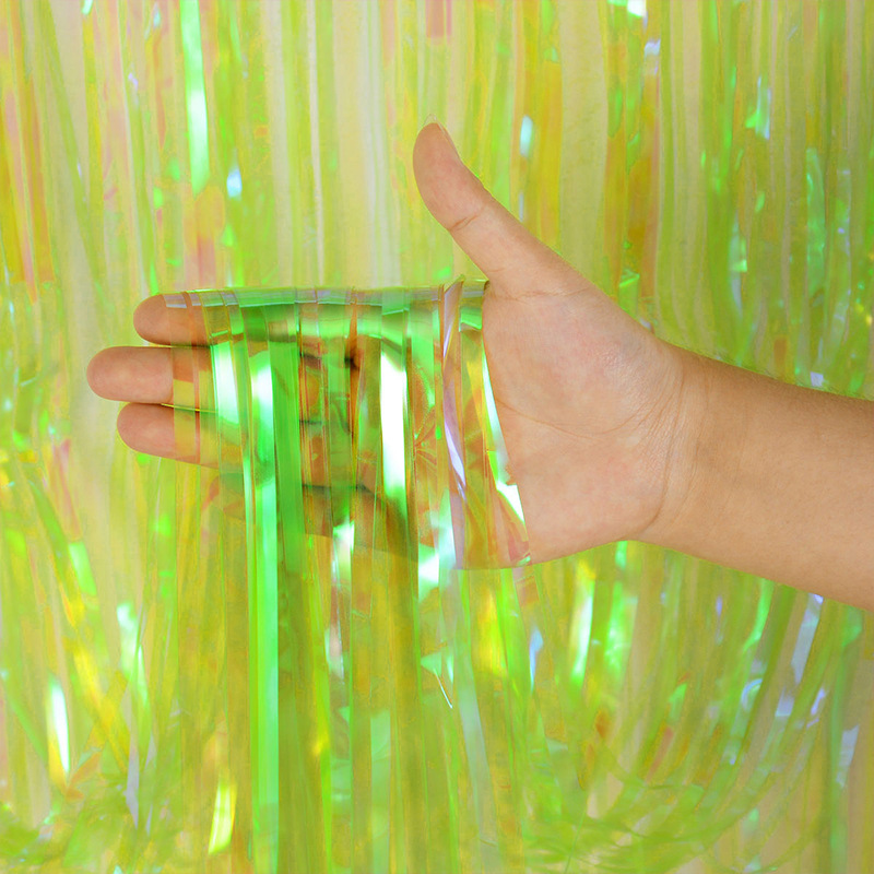 Arco Iris colorido lluvia cortina de seda cortina de puerta sala de boda cumpleaños Fondo habitación diseño atmósfera Decoración Accesorios