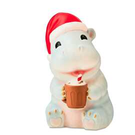 跨境现款圣诞节河马树脂摆件圣诞节日氛围家居客厅卧室装饰品居家