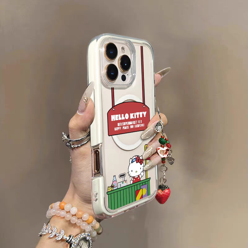 Kitty Cat Store Cute Colorful Magnetic Suction Suitable for Apple 16/15Iphone13Promax Huawei Mobile Phone Case