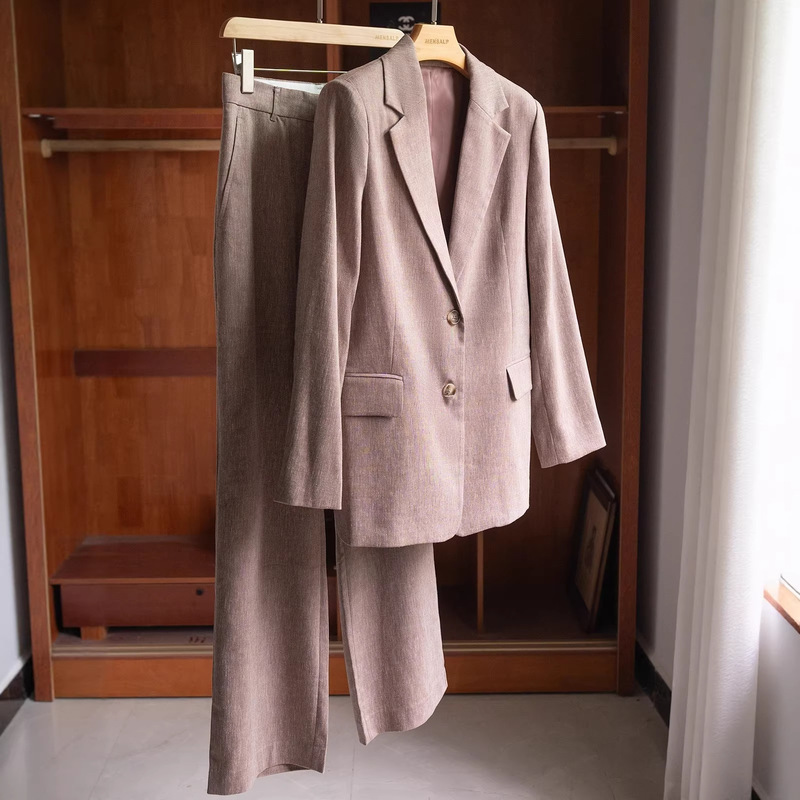 ~Max*Early Autumn Divine Set~Wool and Linen Blend Twill Blazer + Straight-Leg Pants Mp368 ~Max*Early Autumn Divine Set~Wool and Linen Blend Twill Blazer + Straight-Leg Pants Mp368