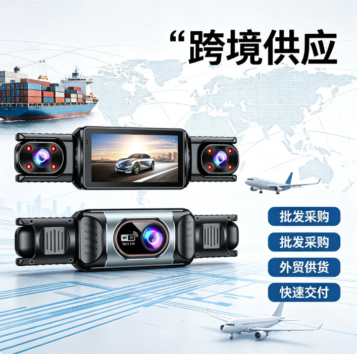 Cross-border new three-lens 1080P dashcam with WiFi connectivity 3.16inch night vision car camera