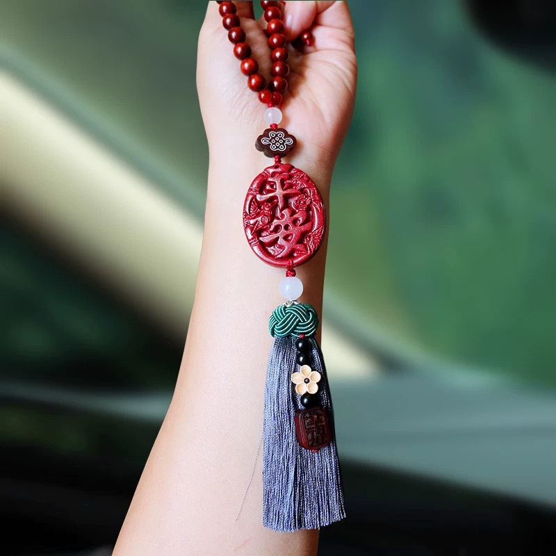 Cinnabar Safety Car Pendant Car Interior Pendant for Men and Women 2025 New Cinnabar Car Decoration