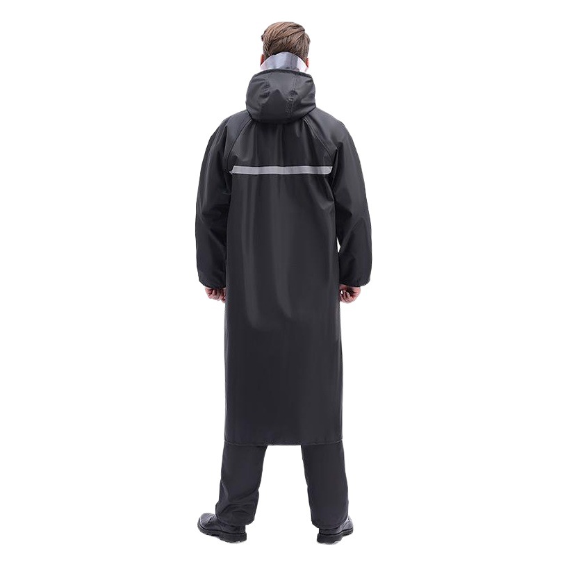 Fábrica al por mayor de tela Oxford primavera tejida reflectante impermeable hombres y mujeres adultos deber al aire libre montar largo impermeable