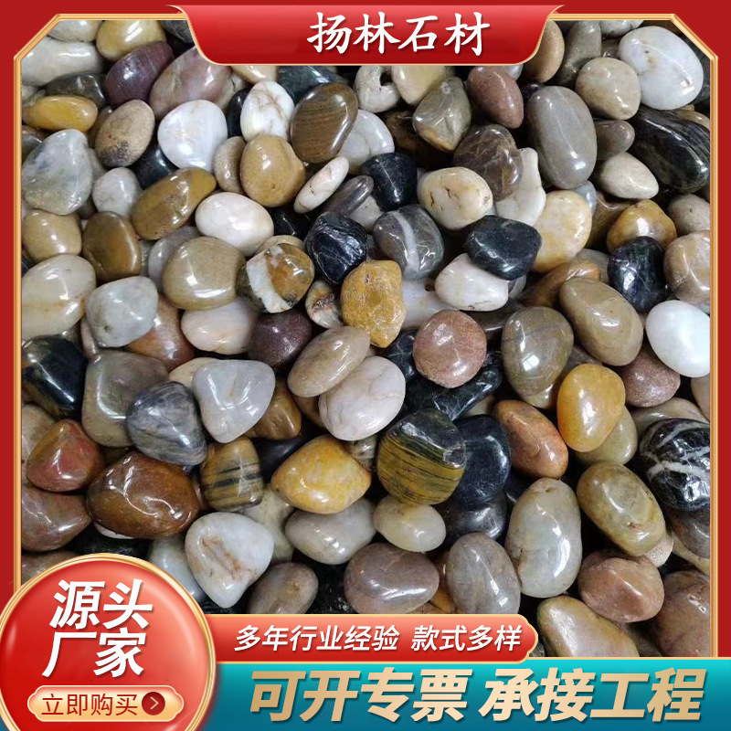 石子小彩石抛光打腊鹅卵石景观铺面石透水地坪胶粘石透水地坪专用