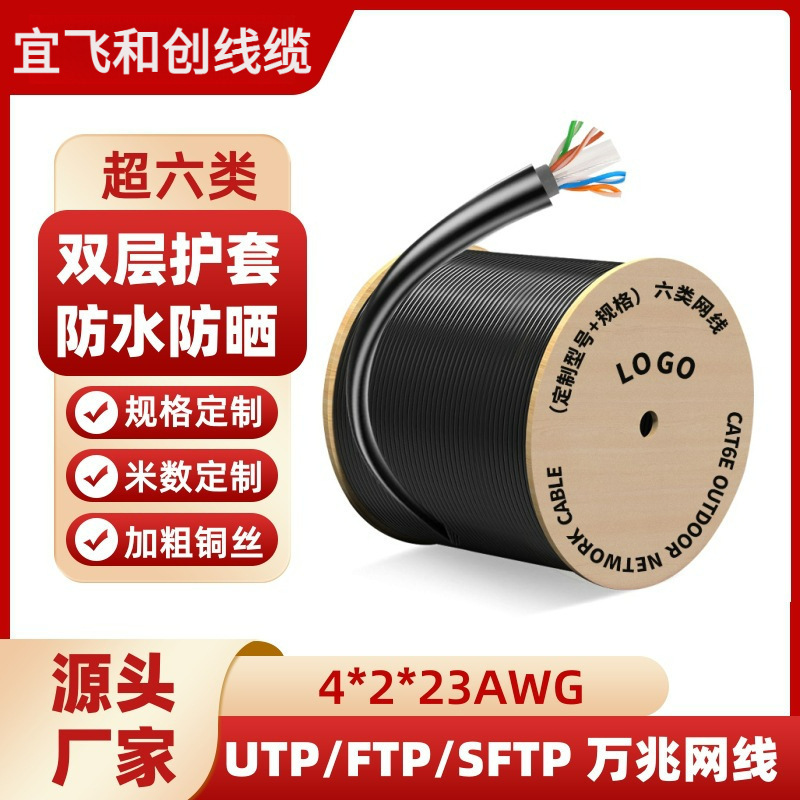 Outdoor Shielded Network Cable Made with Cat5E, Cat6 U/F/Sftp Export Cca with Cross-Section 23Awg Waterproof