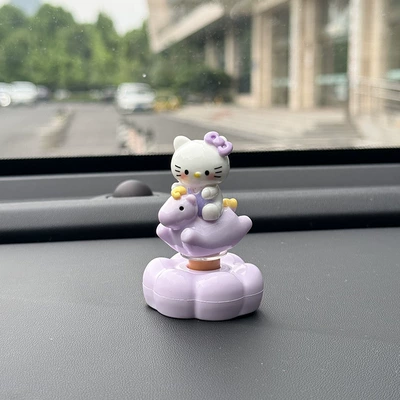 and cute rotating Hello Kitty: Car ornaments - rotating-kt-cat-purple-1-piece-with-adhesive