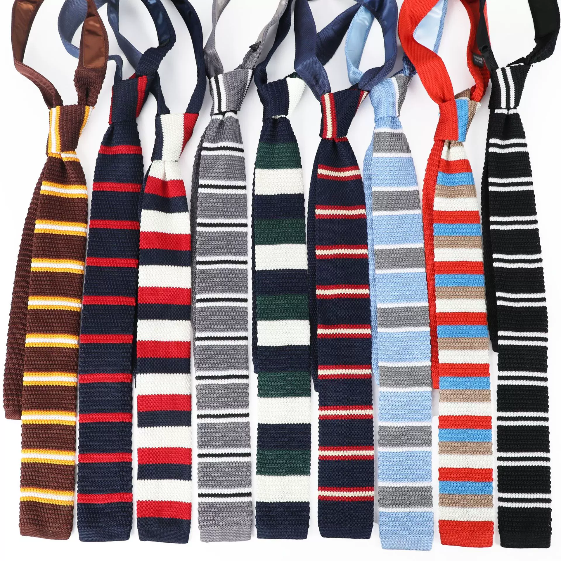 2025跨境热卖领带针织平角毛线手打针织领带男来图来样定制领带男