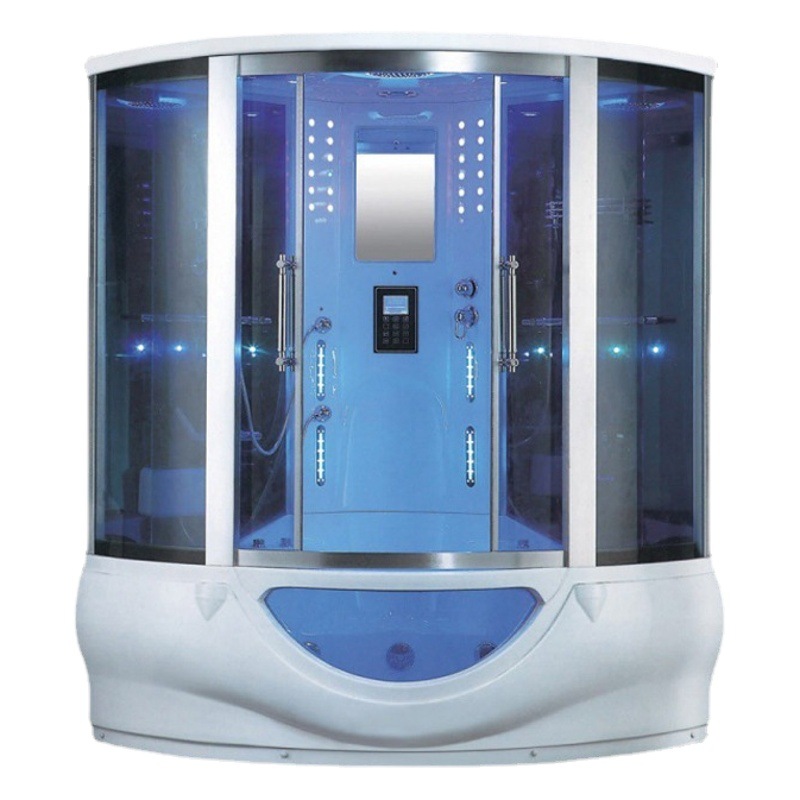 Sala de vapor húmeda en forma de abanico Sala de ducha de vapor de 1,5 m Sala de ducha integrada Sauna Sala de vapor de sudor