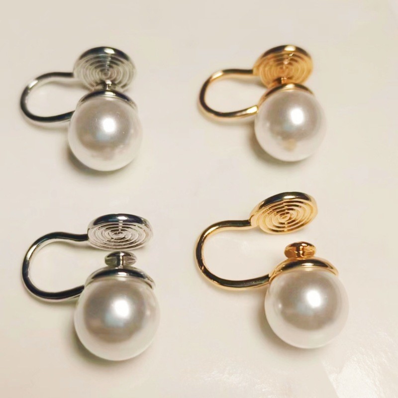 New Wine Red Style Non-Perforated Mosquito-Repellent Incense Plate Earrings Women's All-Match Popular Simple Imitation Pearl Ear Cuff detail image 7