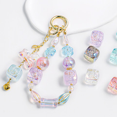 海蒂家20顆透明串珠四方花紋散珠項鍊手鍊鑰匙扣飾品配件串珠掛件