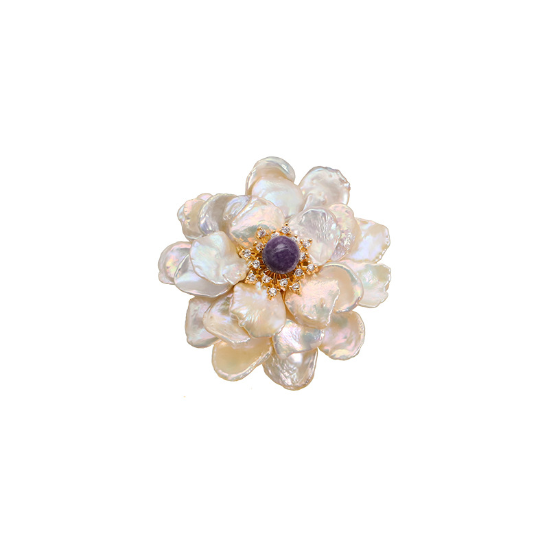 Barroco perla natural flor rica broche abrigo accesorios personalizado colgante multiusos accesorios de moda al por mayor