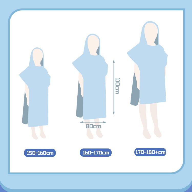 Toalla de baño de playa de secado rápido capa playa playa a prueba de viento albornoz de natación con capucha buceo absorbente chal de natación al aire libre