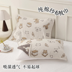 新商品の純綿四重ガーゼ枕タオルは柔らかくて通気性があります。