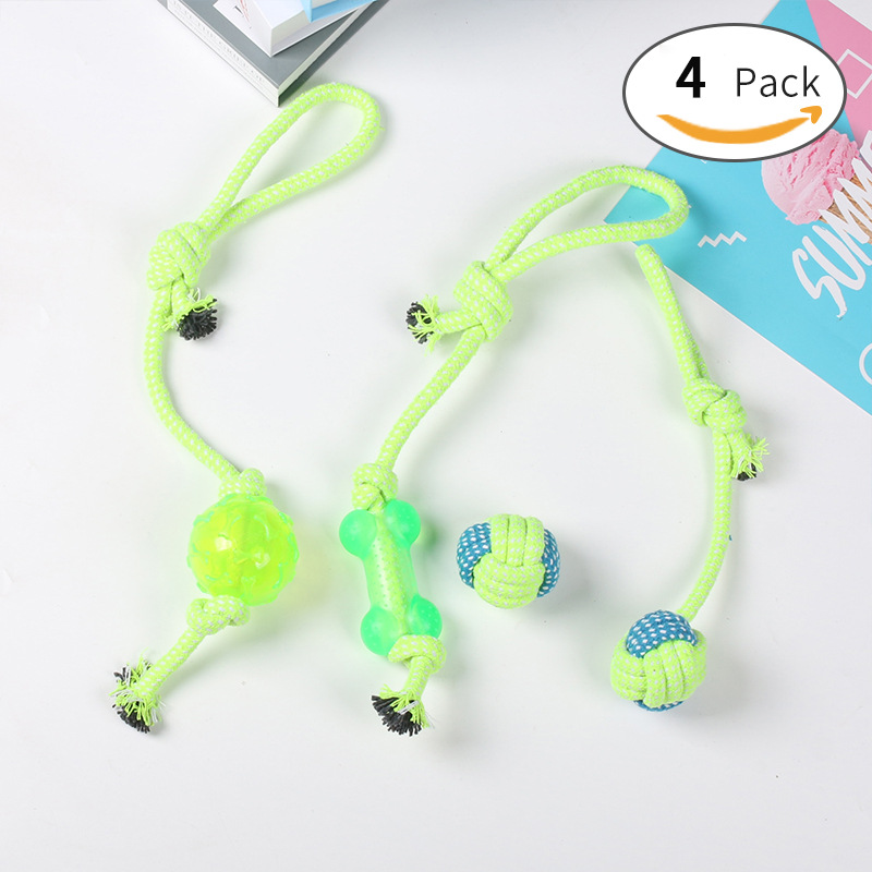 Mascota traje de juguete personalizado perro de algodón cuerda molar juguete combinación nudo pequeño y mediano perro juguete al por mayor