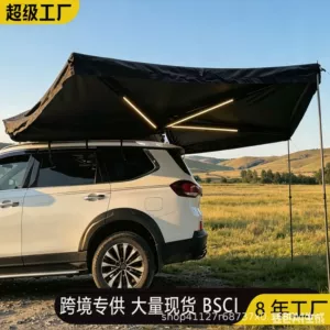 Fan Formalı Tent, 270 Dərəcə Yağışa və Günəşə Davamlı, Qara Alüminium Xəlitəli