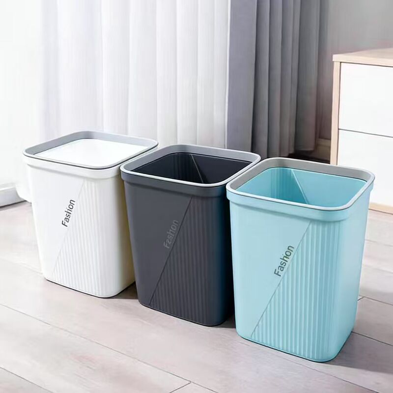Bathroom Waste Paper Trash Can with Lid, Household Living Room Trash Bin with Ring, Simple Creative Modern Nordic Style, Covered Toilet Paper Basket