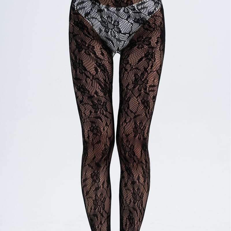European and American Style Plus-Size Fishnet Tights, Fashionable Girls' Sexy Tattoo Lace Body Stockings, Jacquard Lace Hollow-Out Seven-Petal Design European and American Style Plus-Size Fishnet Tights, Fashionable Girls' Sexy Tattoo Lace Body Stockings, Jacquard Lace Hollow-Out Seven-Petal Design
