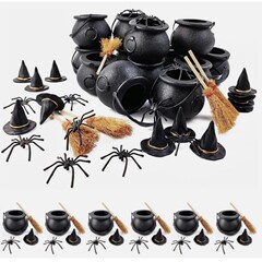 ハロウィンゴーストフェスティバル装飾魔女バケツ聖パトリックの日魔女瓶カボチャバケツポータブル炎キャンディバケツ
