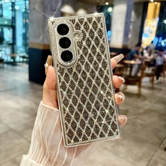 满钻菱格纹适用三星GalaxyZFold7折叠手机壳ZFlip7手链防摔保护套