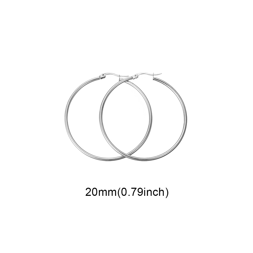 Fashion Solid Color Stainless Steel Hoop Earrings 1 Pair