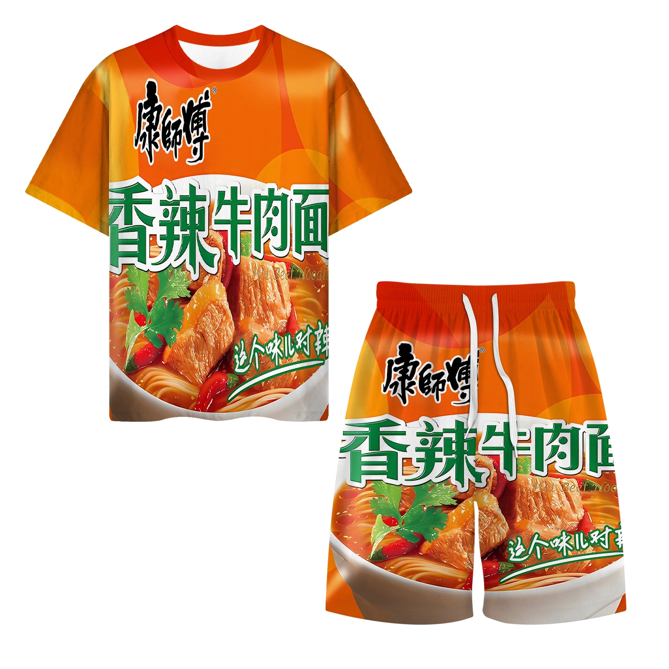 Children's red (black) tea, T-shirt, pijama, set, with short sleeve 2
