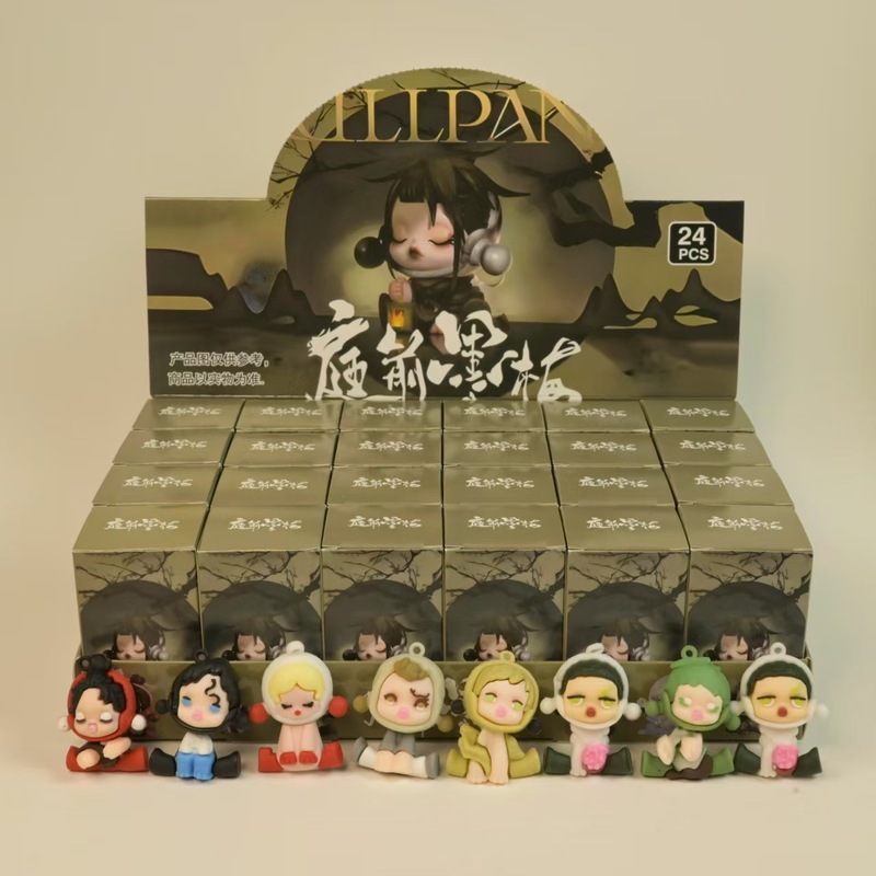 【外国貿易特別供給】人気のAI山と海の古典キーホルダー人形ブラインドボックスおもちゃギフト木製スティックマンサメペンダント|undefined
