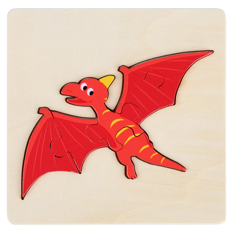 Rompecabezas de dinosaurio cognitivo de dibujos animados transfronterizos para niños nuevos juguetes educativos para bebés rompecabezas tridimensional al por mayor