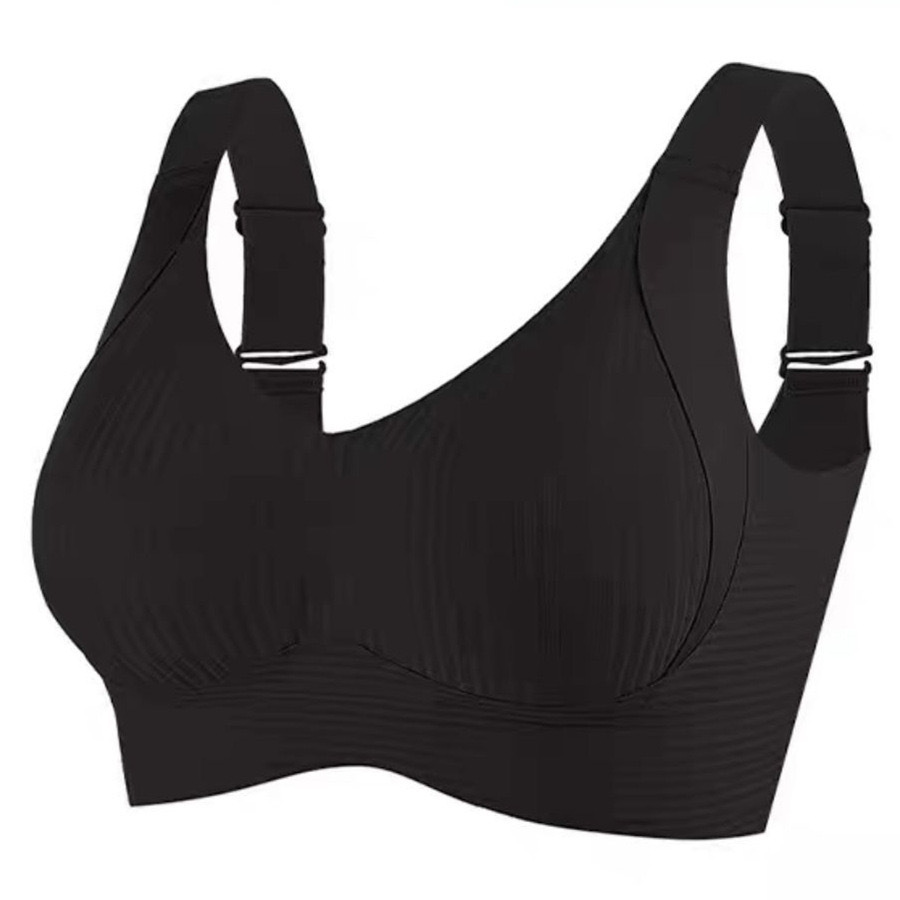 El microplástico sin marcas transfronterizas tira y afloja el soporte suave, el hombro ancho, la ropa interior deportiva de gran tamaño, el pecho grande y el pequeño anillo de acero se reúnen en las mujeres.