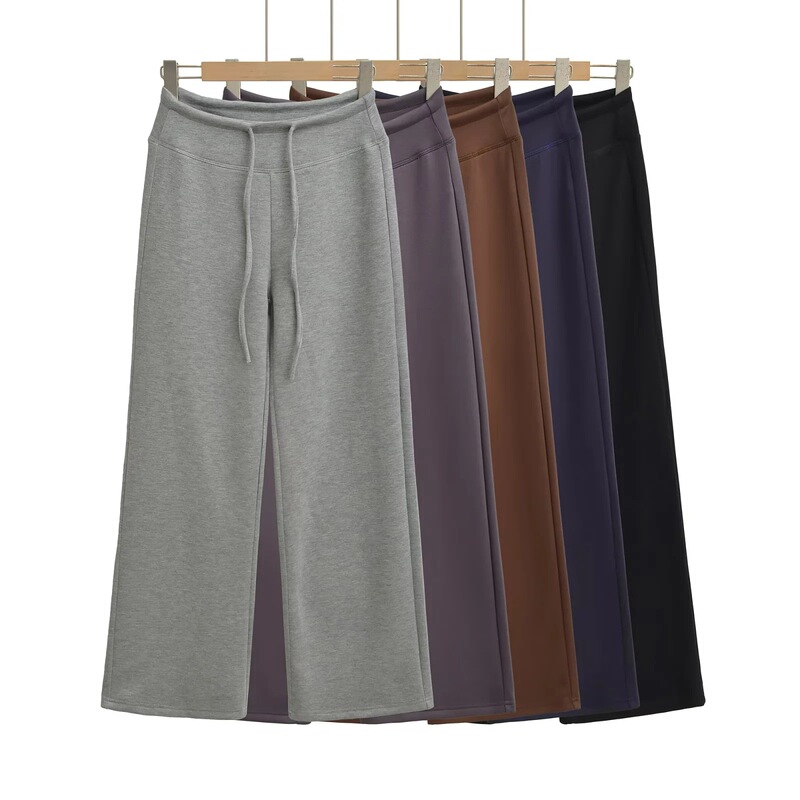 Trendy Drawstring Drape Wide-Leg Pants for Women, Autumn New Petite Long Casual Sweatpants Trendy Drawstring Drape Wide-Leg Pants for Women, Autumn New Petite Long Casual Sweatpants