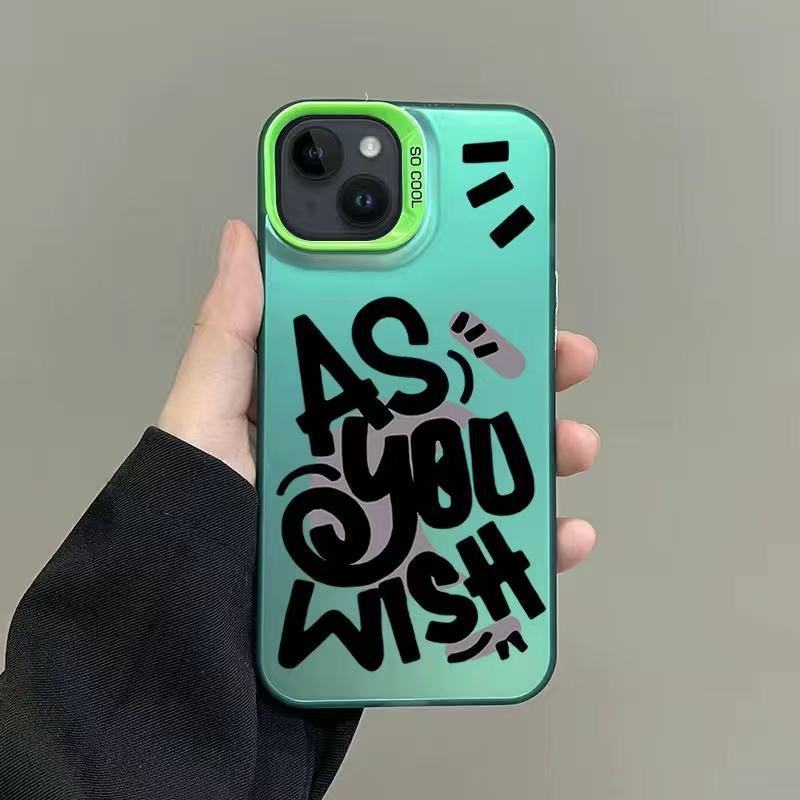 Nueva personalidad en inglés aplicable iPhone 16 funda para teléfono móvil Apple 15promax/14 anti-caída 13pro12 Europa y América